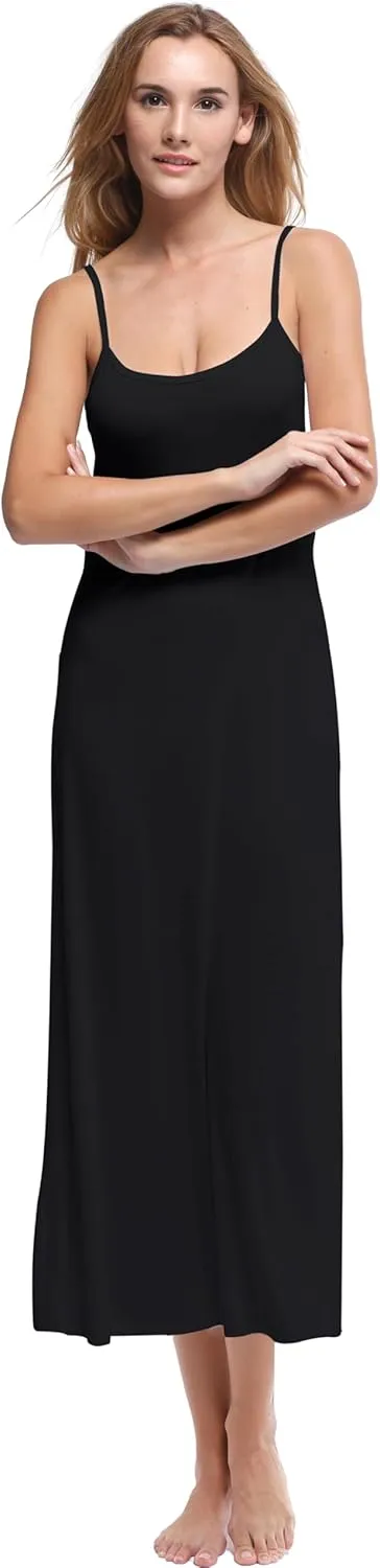 Women's Long Full Cami Slip Dress Sleeveless Nightgowns