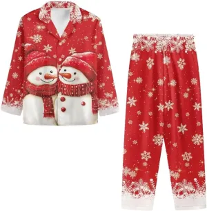 Women's Pajamas Set Long Pants V-Neck Sleepwear Sets Soft Night Wear Loungewear Pajama House Wear Size XS-4XL