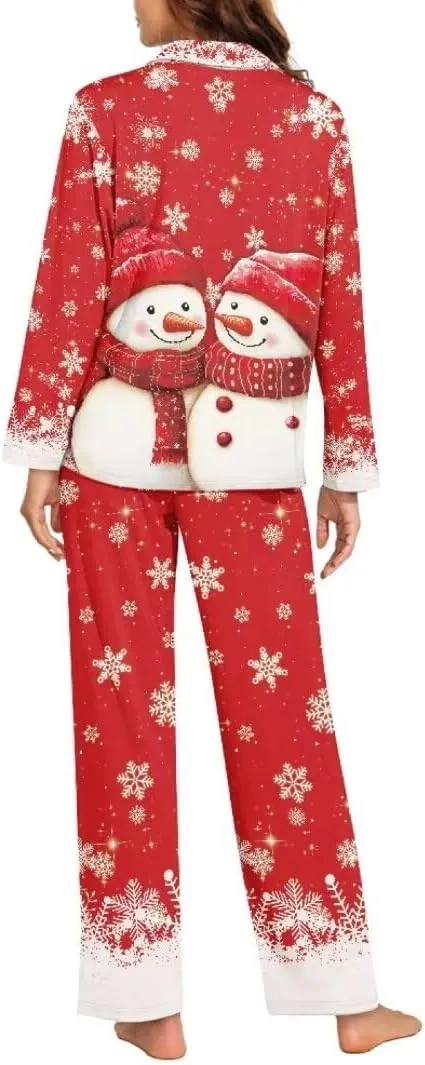 Women's Pajamas Set Long Pants V-Neck Sleepwear Sets Soft Night Wear Loungewear Pajama House Wear Size XS-4XL