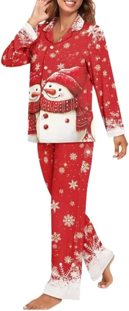 Women's Pajamas Set Long Pants V-Neck Sleepwear Sets Soft Night Wear Loungewear Pajama House Wear Size XS-4XL