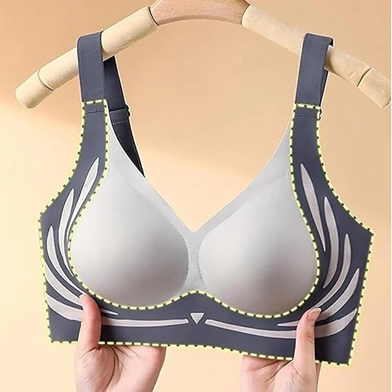 Womens Seamless Wireless Bra Push up Full Coverage Super Gather Bralette No Underwire Anti Sagging Comfortable Everyday Bras