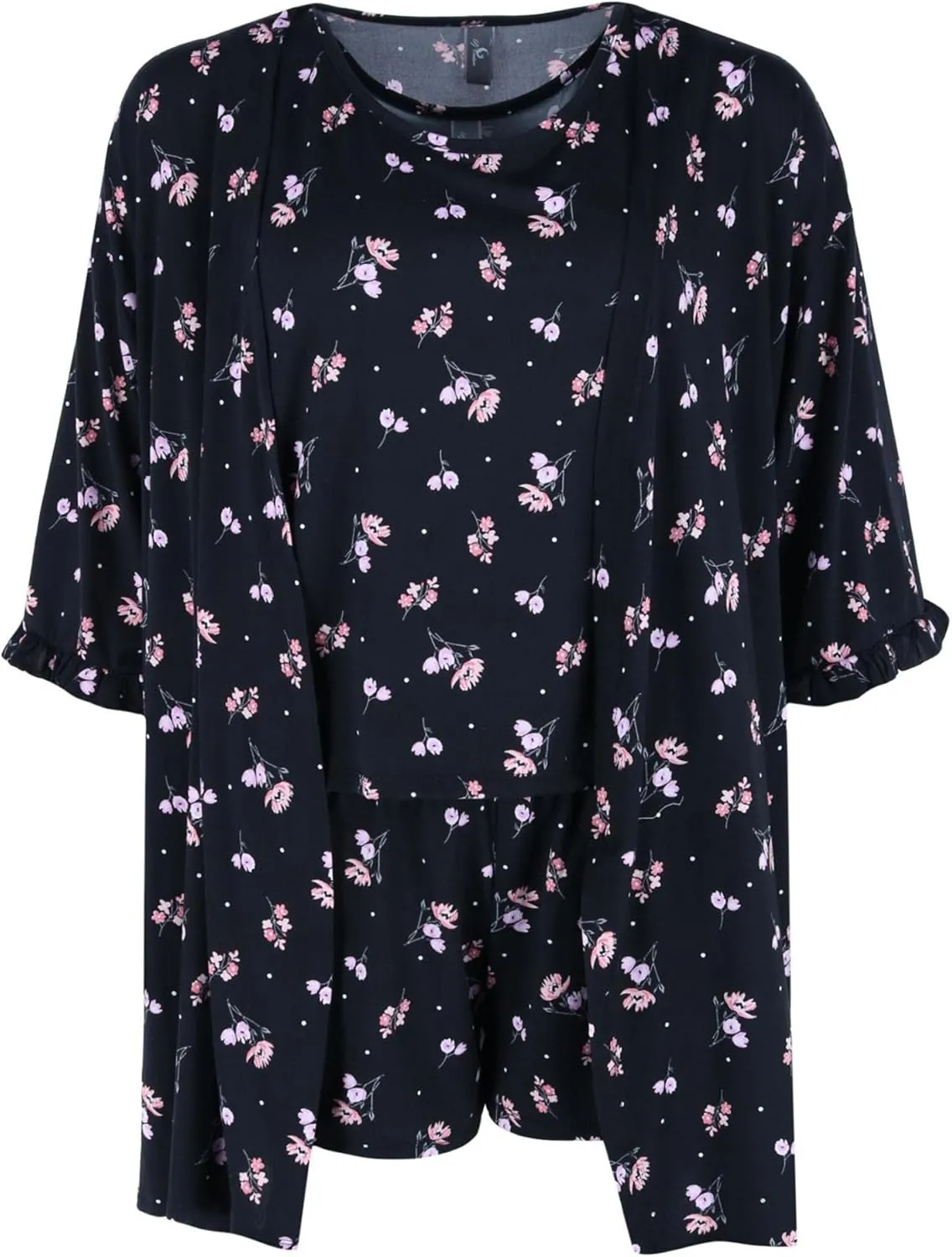 Women's Tank Top and Shorts with Robe Sleep Set
