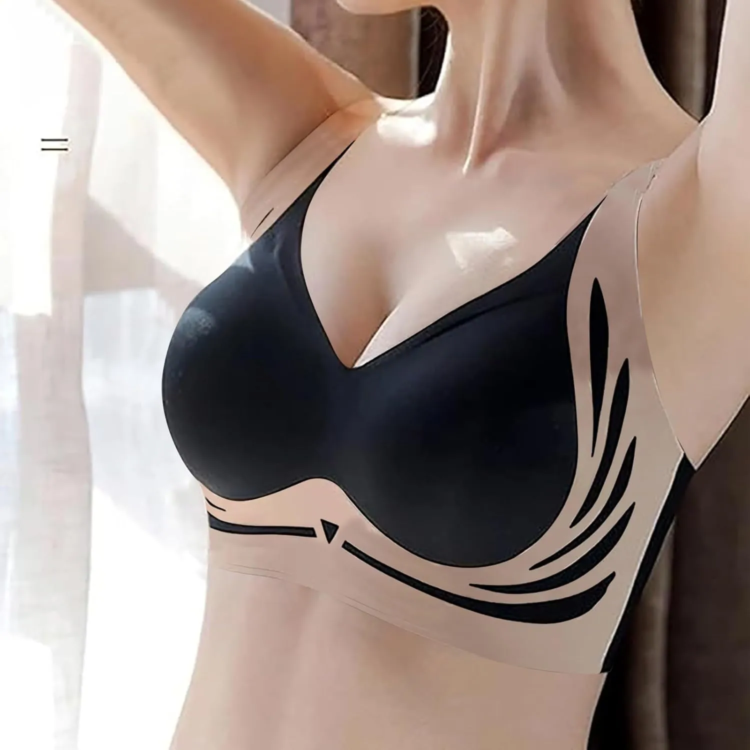 Womens Wireless Push Up Bras Seamless Full Coverage Push Up Super Gather Bras Anti Sagging Casual Plus Size Breathable Bra