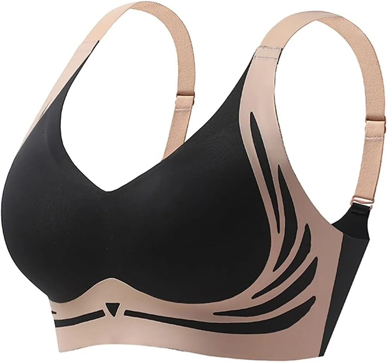 Womens Wireless Push Up Bras Seamless Full Coverage Push Up Super Gather Bras Anti Sagging Casual Plus Size Breathable Bra