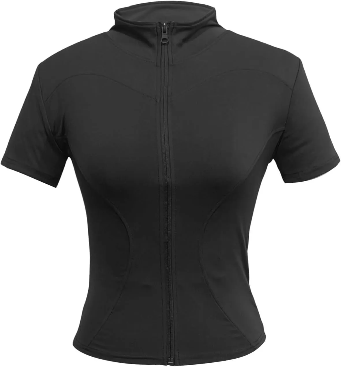 Women's Workout Jacket Slim Fitness Casual Short Sleeve Sports Coat Yoga Tops Tees