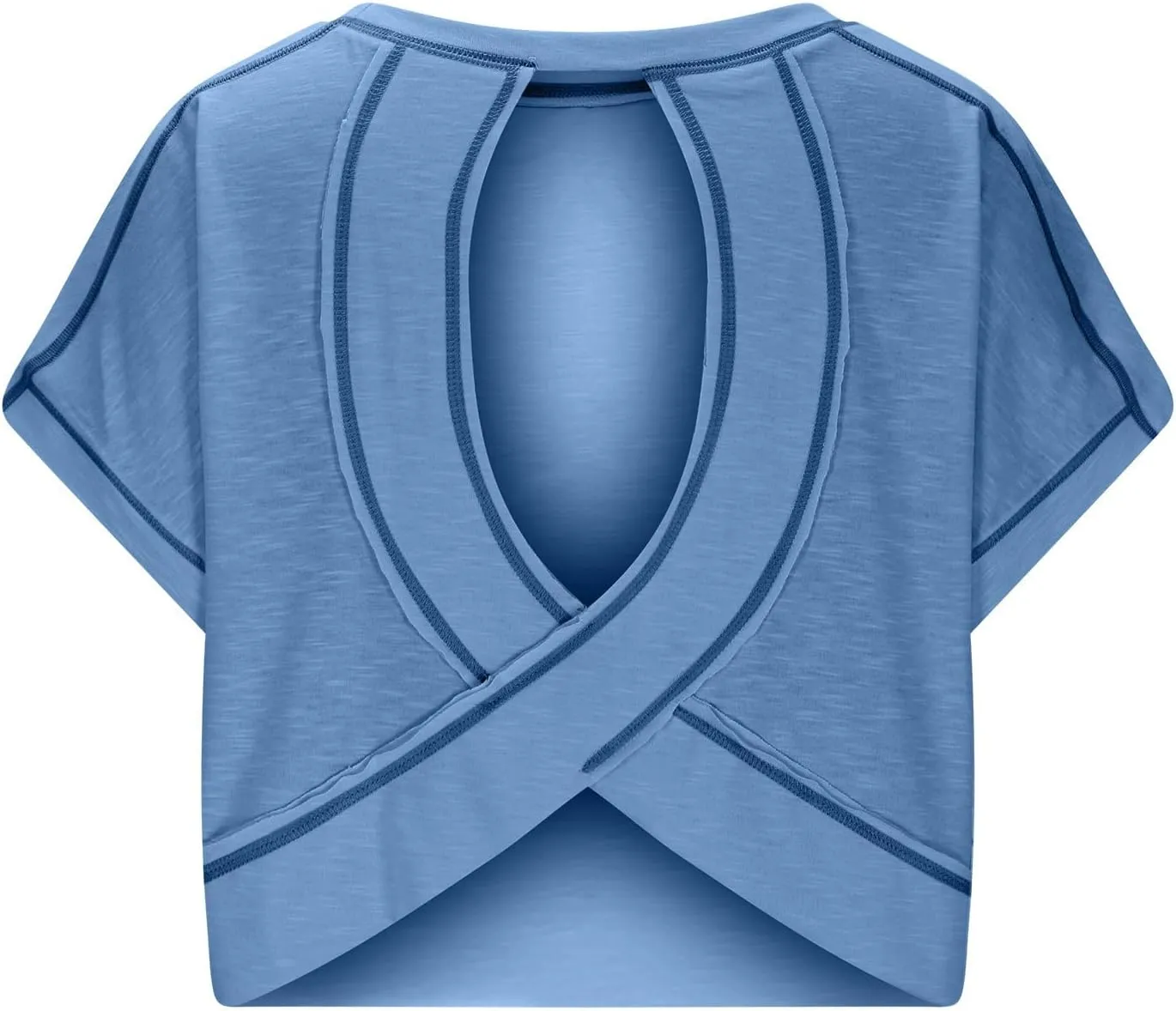 Workout Tops for Women Open Back Short Sleeve Shirts Backless Gym Yoga Tshirt Top Trendy Running Crop Tees