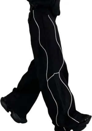 Y2k Baggy Sweatpants Wide Leg Drawstring Track Pants Gothic Parachute Pants for Men