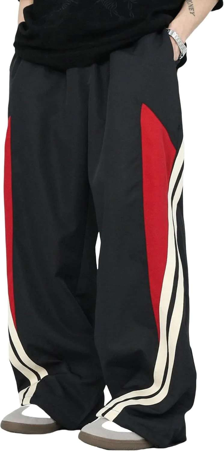 Y2k Sweatpants Vintage Baggy Pants Hip Hop Track Pants Harajuku Joggers Wide Leg Parachute Pants for Men