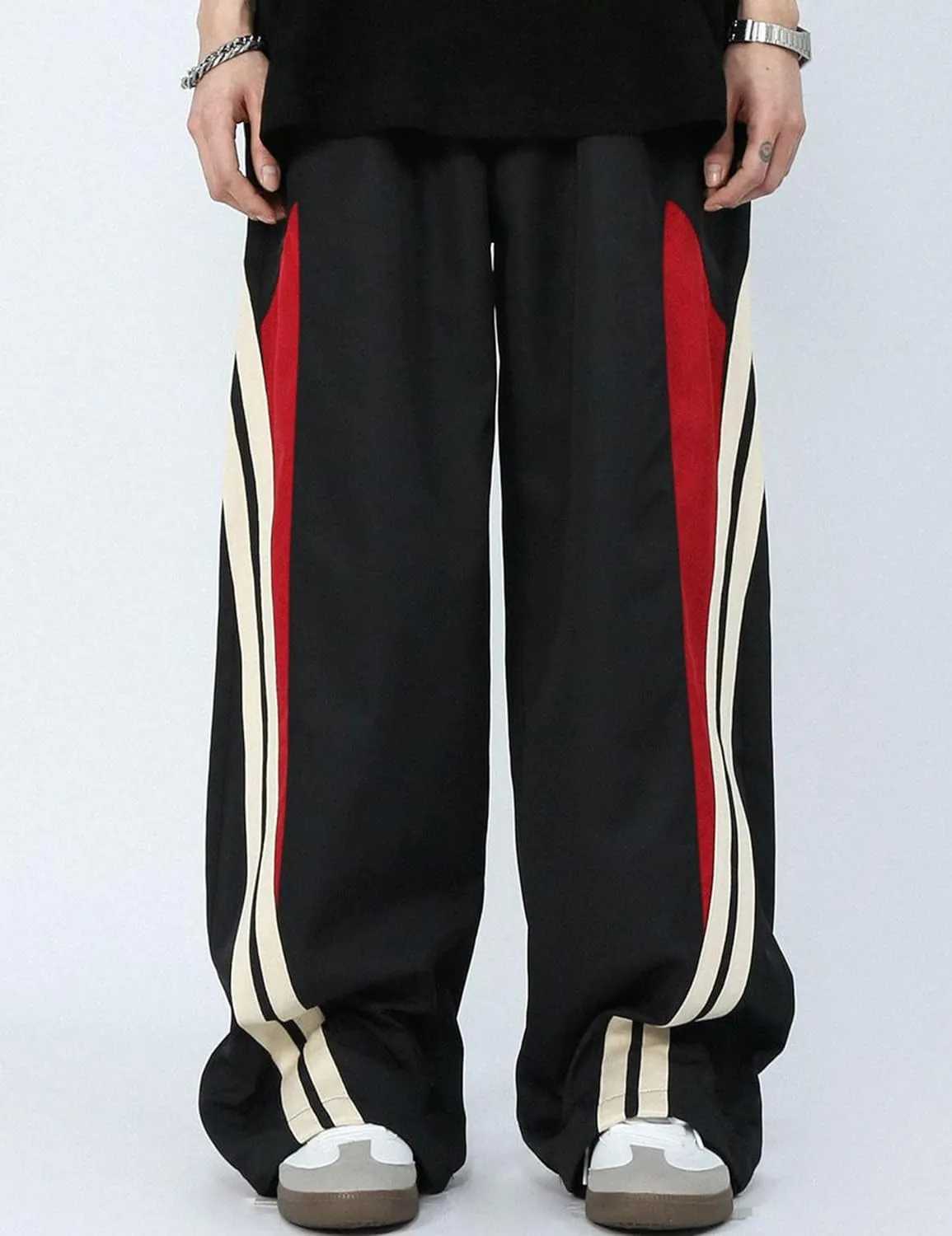 Y2k Sweatpants Vintage Baggy Pants Hip Hop Track Pants Harajuku Joggers Wide Leg Parachute Pants for Men