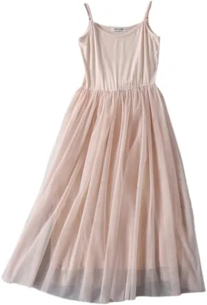 YM YOUMU Women Tulle Slip Midi Dress Extender Mesh Layer Camisole Slip for Underdress