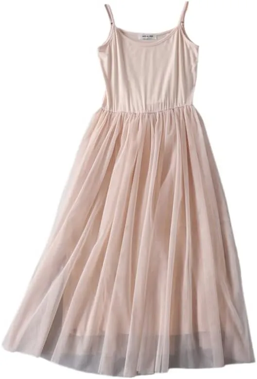 YM YOUMU Women Tulle Slip Midi Dress Extender Mesh Layer Camisole Slip for Underdress