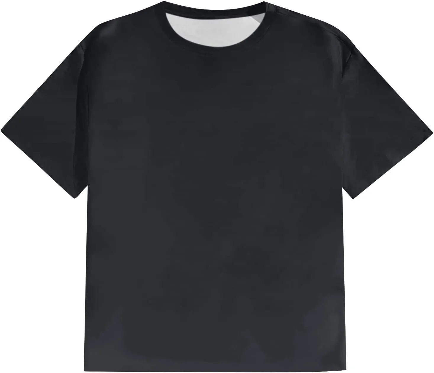 Ymosrh Men's Shirts Plus Size Casual Round Neck Solid Color Short Sleeve T-Shirt Blouse Tops Shirts, XXL-7XL