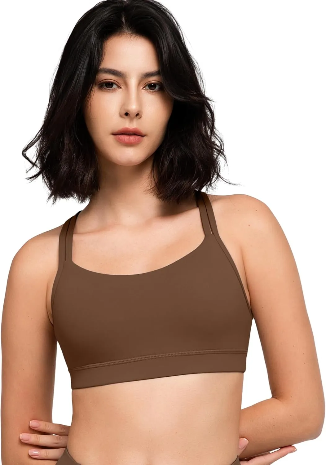 Yvette Yoga Sports Bra for Women - Padded Strappy Cute Sports Bra