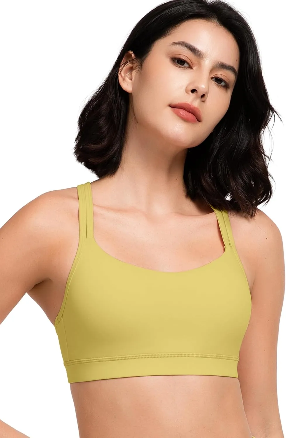 Yvette Yoga Sports Bra for Women - Padded Strappy Cute Sports Bra