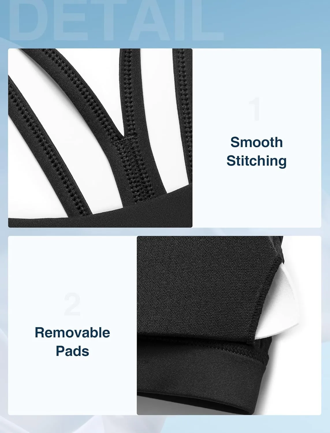 Yvette Yoga Sports Bra for Women - Padded Strappy Cute Sports Bra
