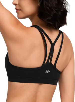 Yvette Yoga Sports Bra for Women - Padded Strappy Cute Sports Bra