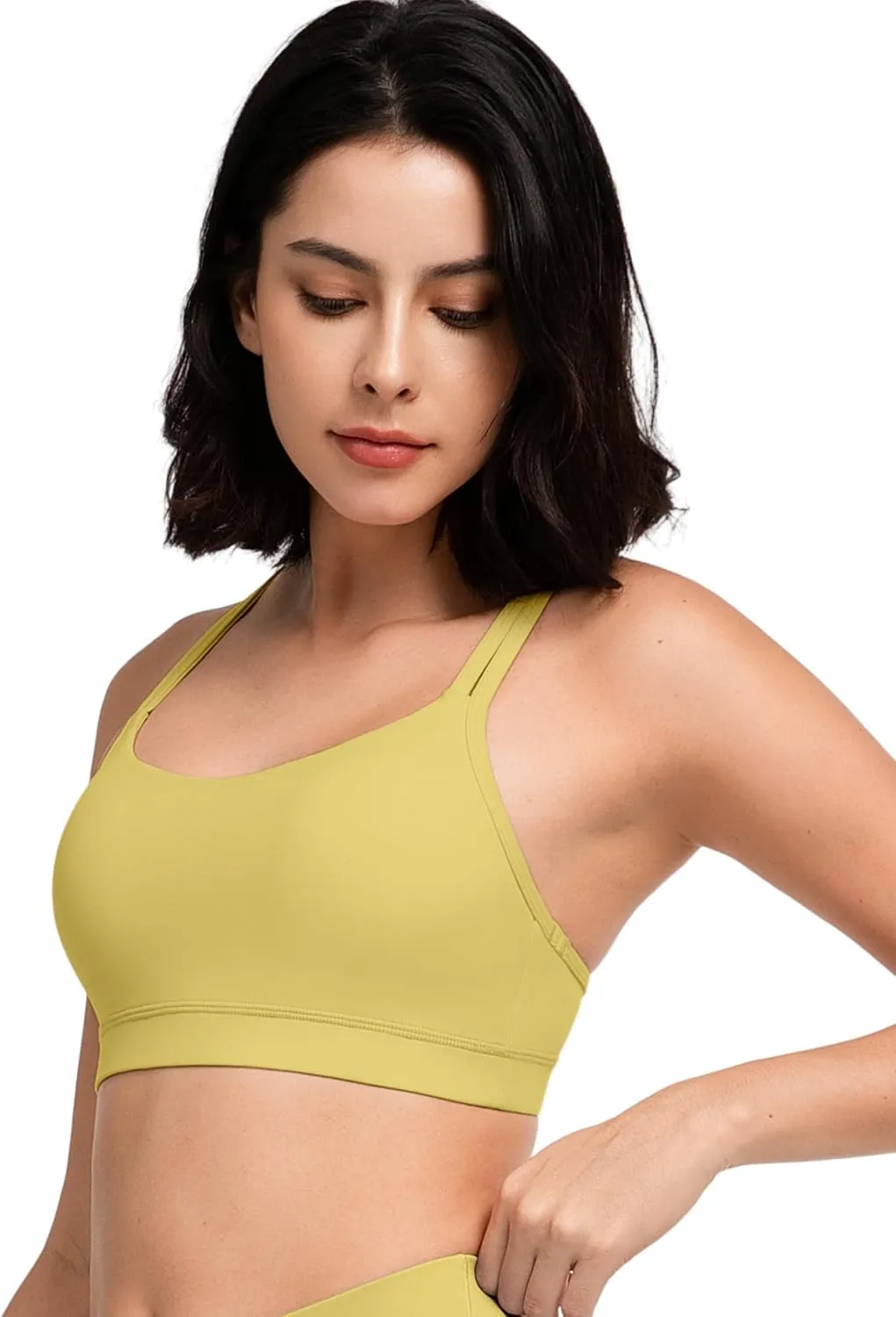 Yvette Yoga Sports Bra for Women - Padded Strappy Cute Sports Bra